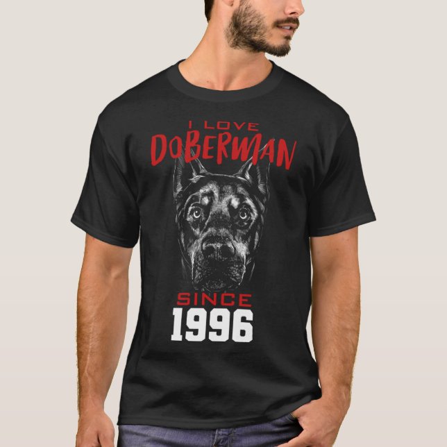 Camiseta Amo a doberman desde 1996 (Anverso)