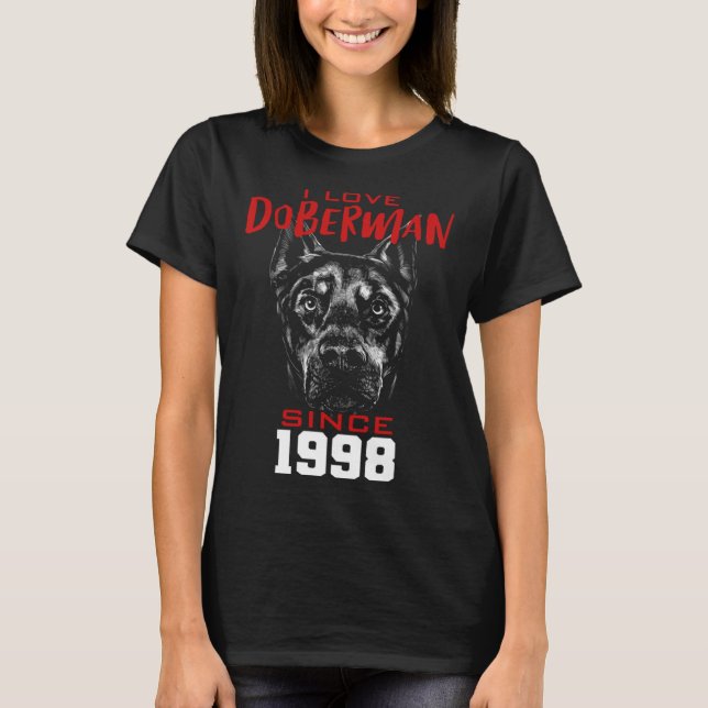 Camiseta Amo a doberman desde 1998 (Anverso)