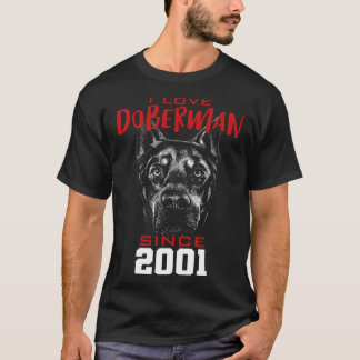 Camiseta Amo a doberman desde 2001