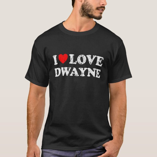 Camiseta Amo a Dwayne el estilo de Grunge Worn Out (Anverso)
