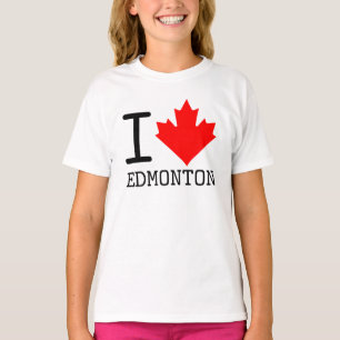 Camiseta Amo a Edmonton, Chica de hojas de arce en Canadá e