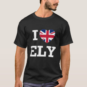Camiseta Amo a Ely England Union Jack Flag Heart English