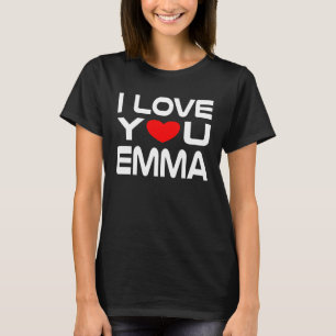 Camiseta Amo a Emma Red Heart para decir Cariño te amo