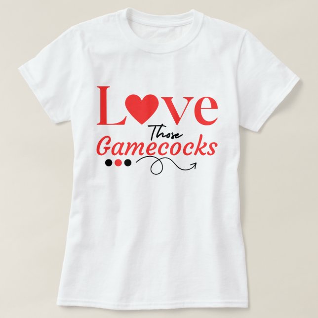 Camiseta Amo a esos Gamecocks Espíritu de fútbol, vibración (Diseño del anverso)