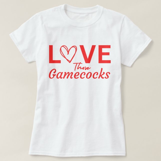 Camiseta Amo a esos Gamecocks Espíritu de fútbol, vibración (Diseño del anverso)