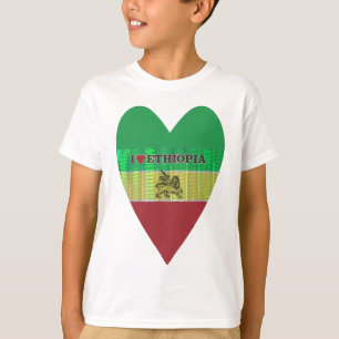 Camiseta Amo a Etiopía: Motif de arte de la bandera