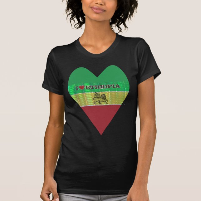 Camiseta Amo a Etiopía: Motif de arte de la bandera (Anverso)