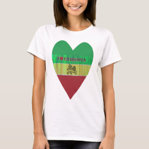 Camiseta Amo a Etiopía: Motif de arte de la bandera