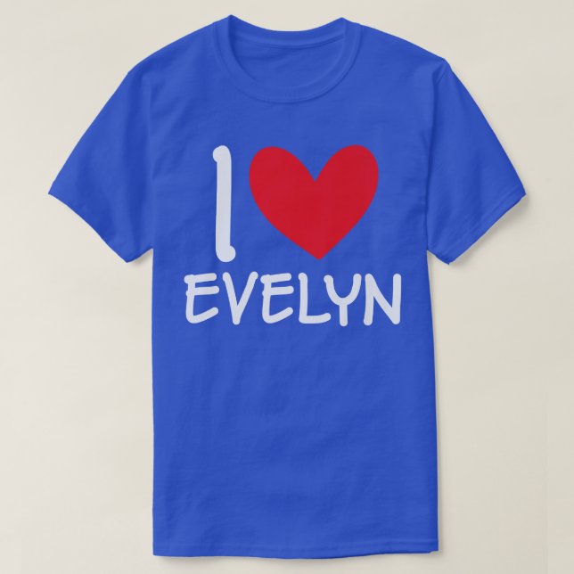 Camiseta Amo A Evelyn Nombre Chica Personalizada Mujer Bff  (Diseño del anverso)
