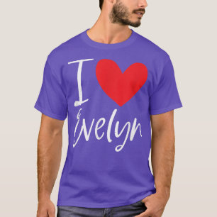 Camiseta Amo a Evelyn Nombre Chica Personalizada Mujer BFF