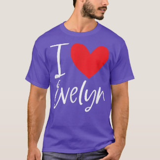 Camiseta Amo a Evelyn Nombre Chica Personalizada Mujer BFF
