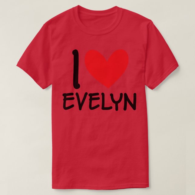 Camiseta Amo A Evelyn Nombre Chica Personalizada Mujer Bff  (Diseño del anverso)