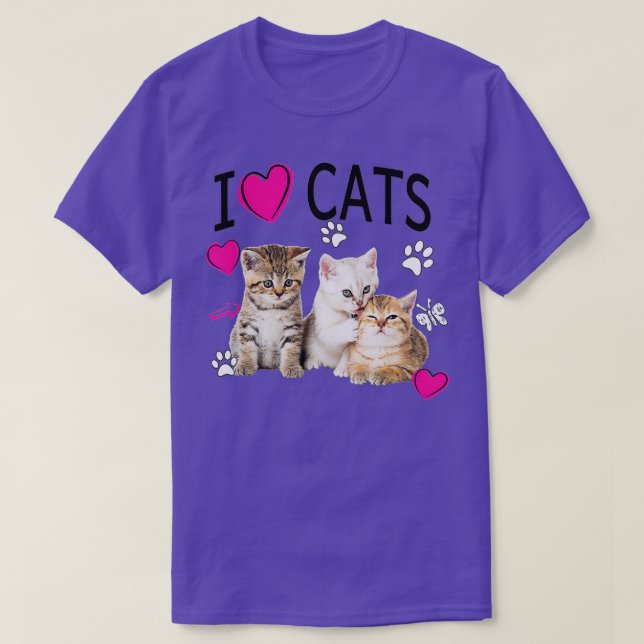 Camiseta Amo a Gatos Gatos Amo Gatos Gatos (Diseño del anverso)