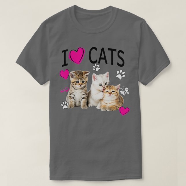 Camiseta Amo a Gatos Gatos Gato Amo Gatitos (Diseño del anverso)