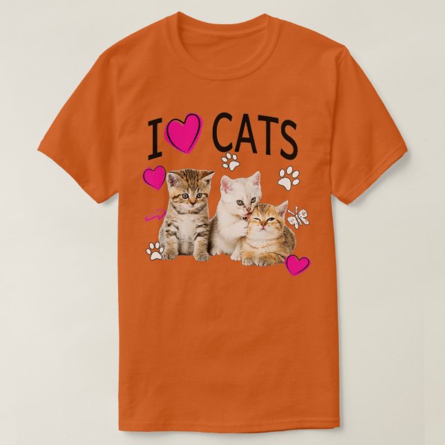 Camiseta Amo a Gatos Gatos Gato Amo Gatitos (Diseño del anverso)