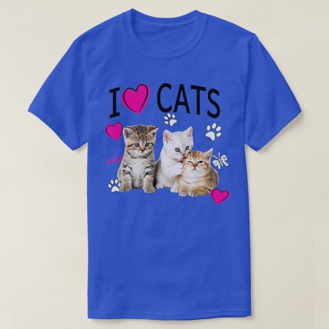Camiseta Amo a Gatos Gatos Gato Amo Gatitos (Diseño del anverso)
