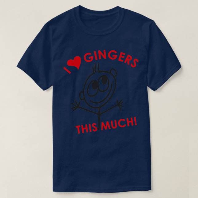 Camiseta Amo a Gingers Redhead (Diseño del anverso)