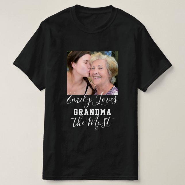 Camiseta AMO A GRANDMA LA foto más Personalizado del Día de (Diseño del anverso)