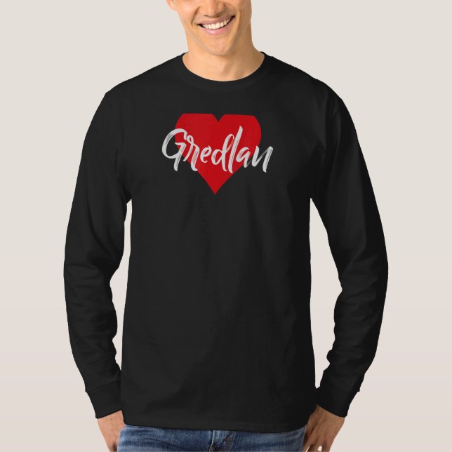 Camiseta Amo A Gredlan Primer Nombre Yo Corazón (Anverso)