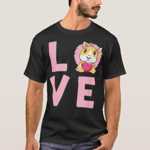 Camiseta Amo a Guinea Cerdo me encanta el conejillo de Indi