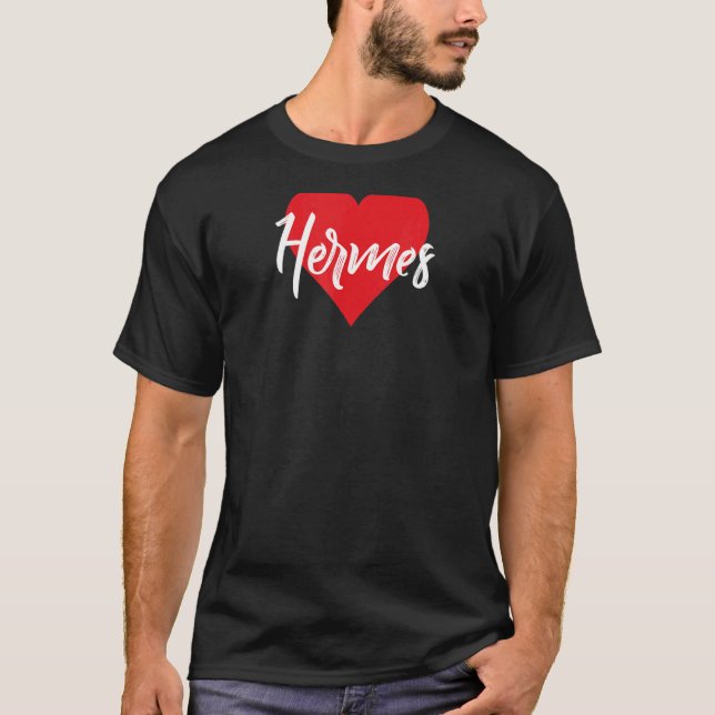 Camiseta Amo A Hermes Primer Nombre Yo Corazón (Anverso)