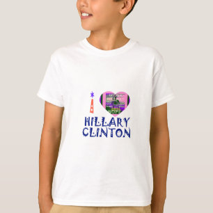 Camiseta Amo a Hillary Clinton por el arte cardiaco del pre