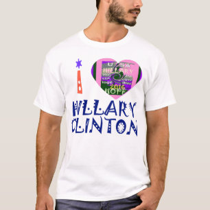 Camiseta Amo a Hillary Clinton por el arte cardiaco del pre