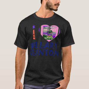 Camiseta Amo a Hillary Clinton por el arte cardiaco del pre