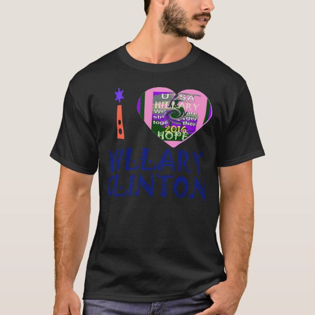 Camiseta Amo a Hillary Clinton por el arte cardiaco del pre (Anverso)