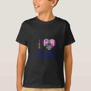 Camiseta Amo a Hillary Clinton por el arte cardiaco del pre