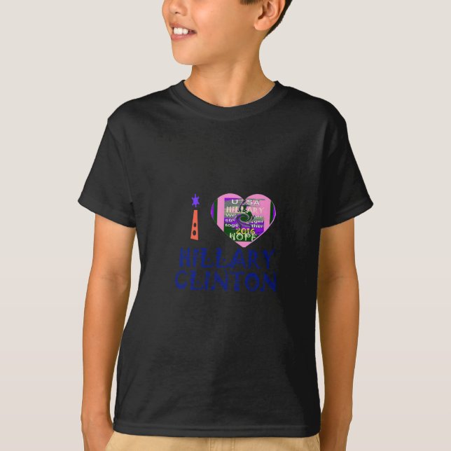 Camiseta Amo a Hillary Clinton por el arte cardiaco del pre (Anverso)