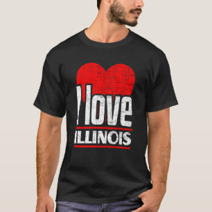 Camiseta Amo a Illinois Mejor Estado Hogar I Heart Illinois