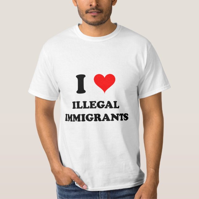Camiseta Amo a inmigrantes ilegales (Anverso)