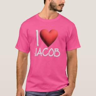 Camiseta Amo a Jacob Nombre Hombres Personalizados Guy BFF 