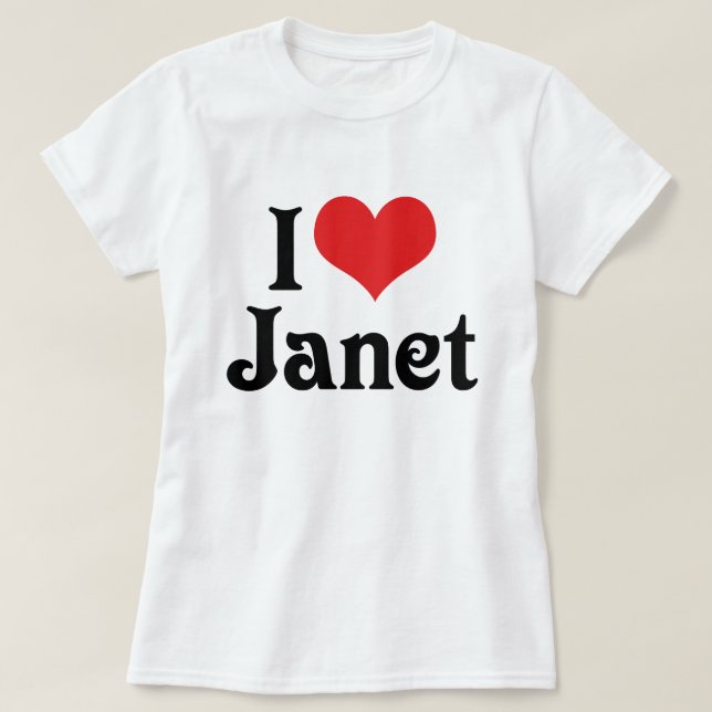 Camiseta Amo a Janet (Diseño del anverso)