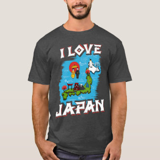 Camiseta Amo a Japón Mapa cultura japonesa