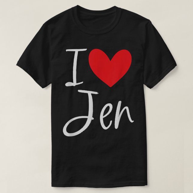 Camiseta Amo a Jen Nombre Chica Personalizada Mujer BFF Ami (Diseño del anverso)