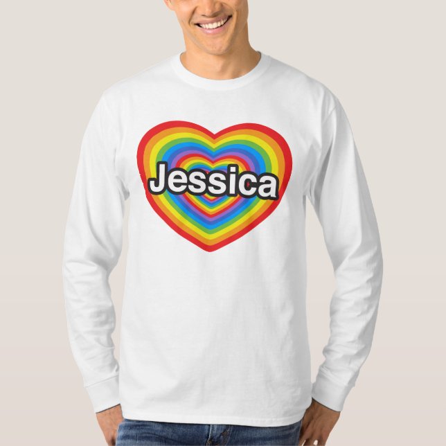 Camiseta Amo a Jessica. Te amo, Jessica. Corazón (Anverso)