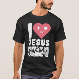 Camiseta Amo a Jesus Anime Personalizado japonés