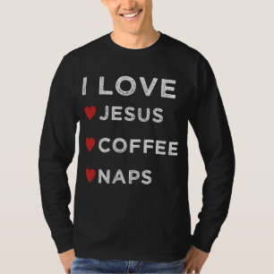 Camiseta Amo a Jesús, café y Napas Religiosos Cristianos
