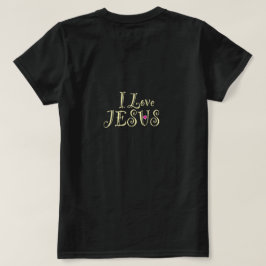 Camiseta Amo a Jesús con Corazón Rosa