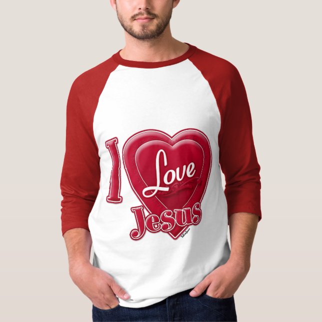 Camiseta Amo a Jesús Corazón Rojo (Anverso)