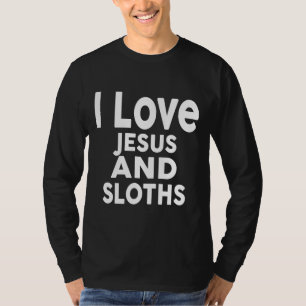 Camiseta Amo a Jesus Sloths Graciosa Sloth