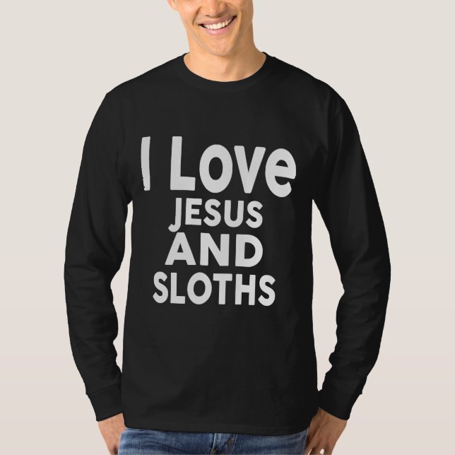 Camiseta Amo a Jesus Sloths Graciosa Sloth (Anverso)