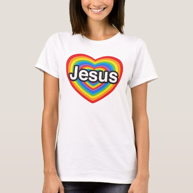 Camiseta Amo a Jesús. Te amo Jesús. Corazón (Anverso)