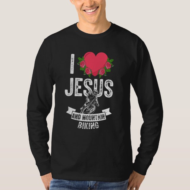 Camiseta Amo A Jesús Y A Dios De La Bicicleta De Montaña (Anverso)