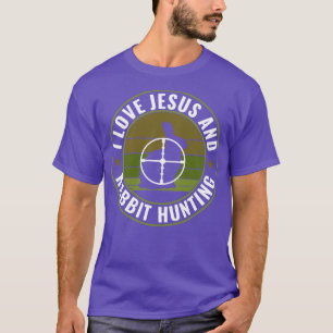 Camiseta Amo a Jesús y a la caza de conejos divertidos
