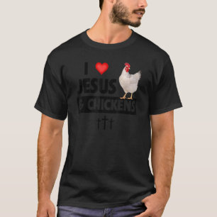 Camiseta Amo a Jesús y a la galeria cristiana de gallos de