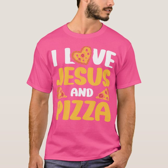 Camiseta Amo A Jesús Y A La Pizza (Anverso)