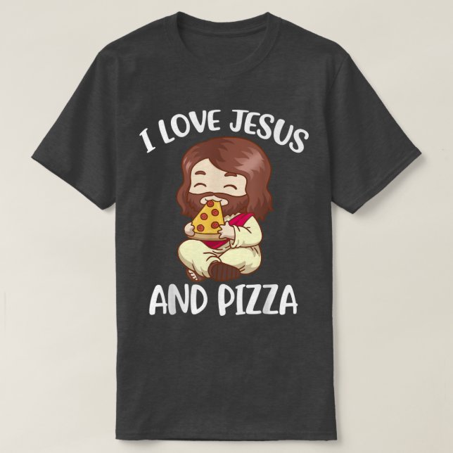 Camiseta Amo A Jesús Y A La Pizza  (Diseño del anverso)